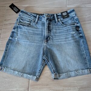 Silver Jeans Light Blue Distressed Denim Jean Shorts
